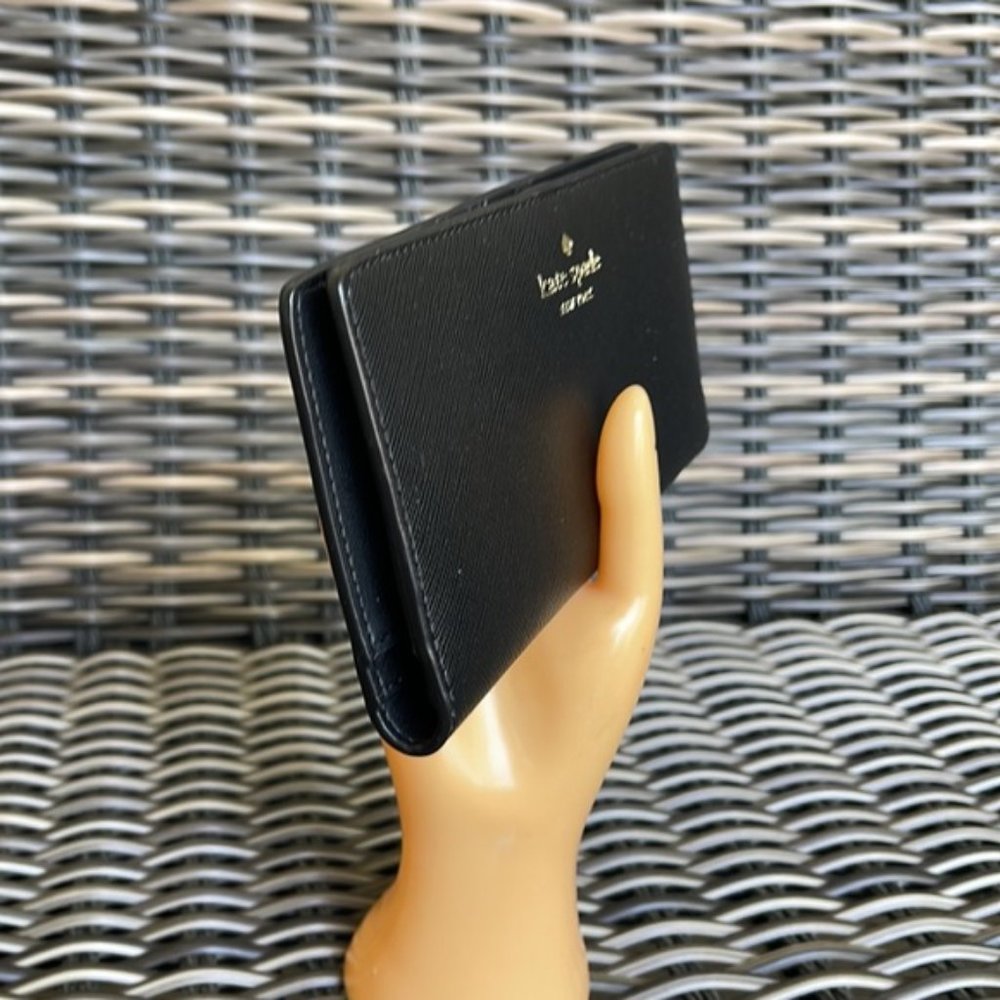 Kate Spade Staci Large Slim Bifold Wallet Black NWT - Picture 7 of 16